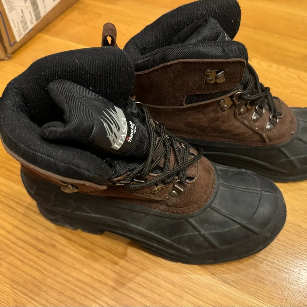 Itasca Thinsulate Men's Black and Brown Boots Size 8